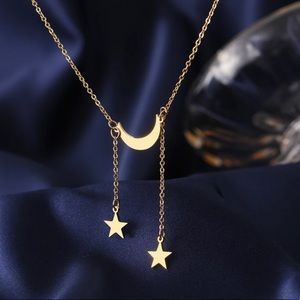 Feel Stylish & Bright |Moon and Stars Stainless Steel Necklace Accessory…